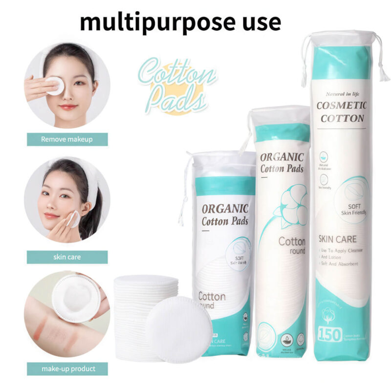 Disposable Round Cotton Pads for Facial Cleaning & Makeup Removal (OEM & Wholesale Supply)