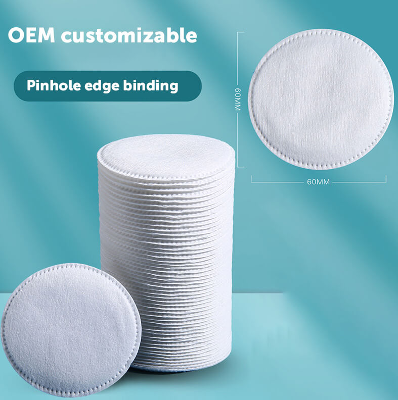 Factory OEM Cosmetic Cotton Pads Makeup Remover Sandwich-Style Round Pads