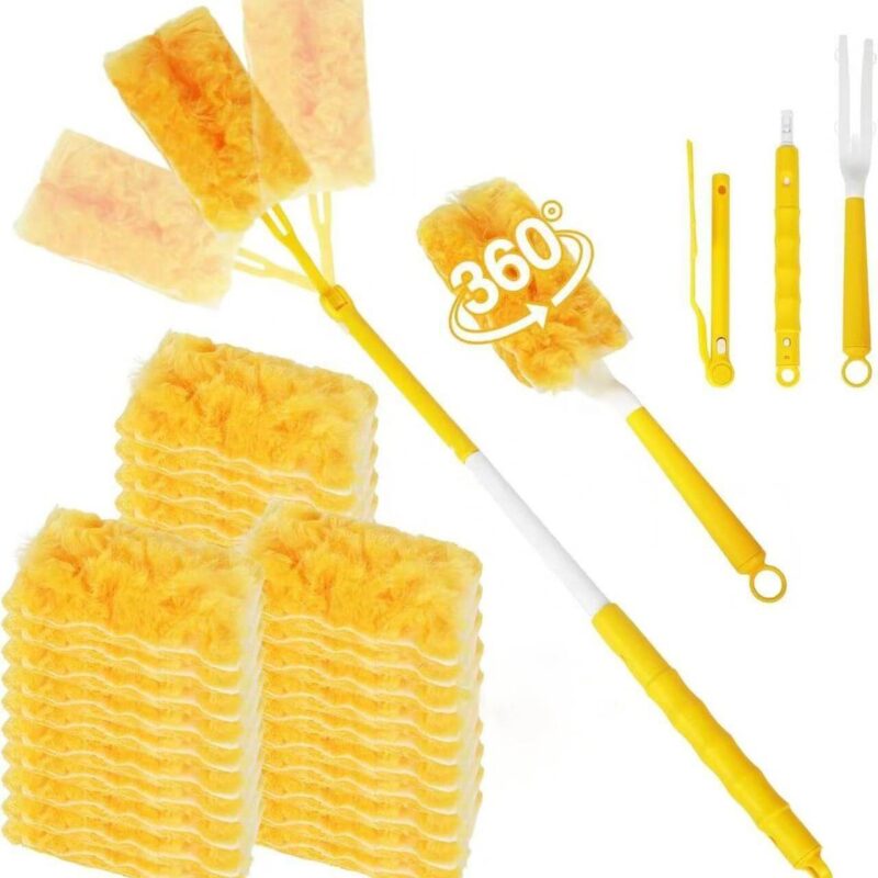 Household & Commercial 360° Duster Refill Kit Heavy Duty Duster Refills with 3FT Extension Handle + Short Handle (OEM & Wholesale Supply)